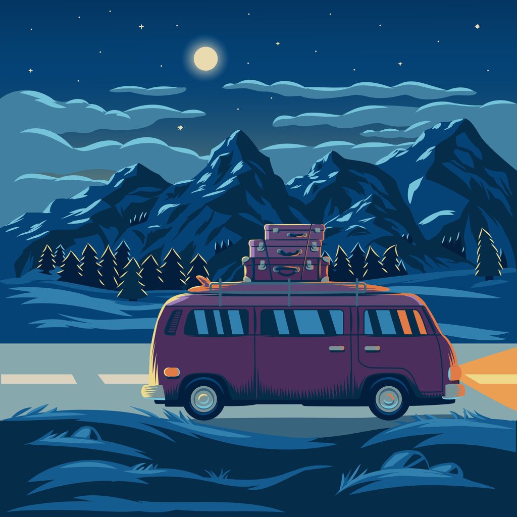 Moonlit Night with Mountain