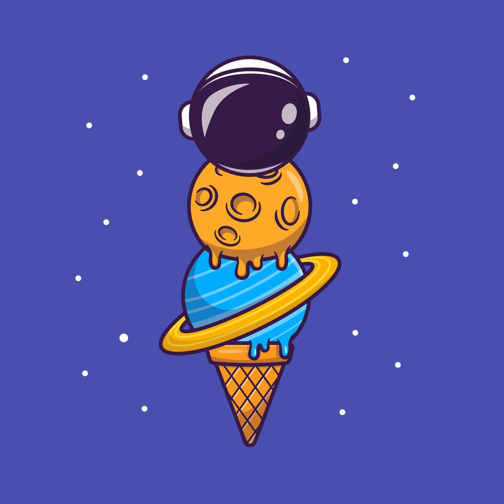 Cute Astronaut Ice Cream Cone
