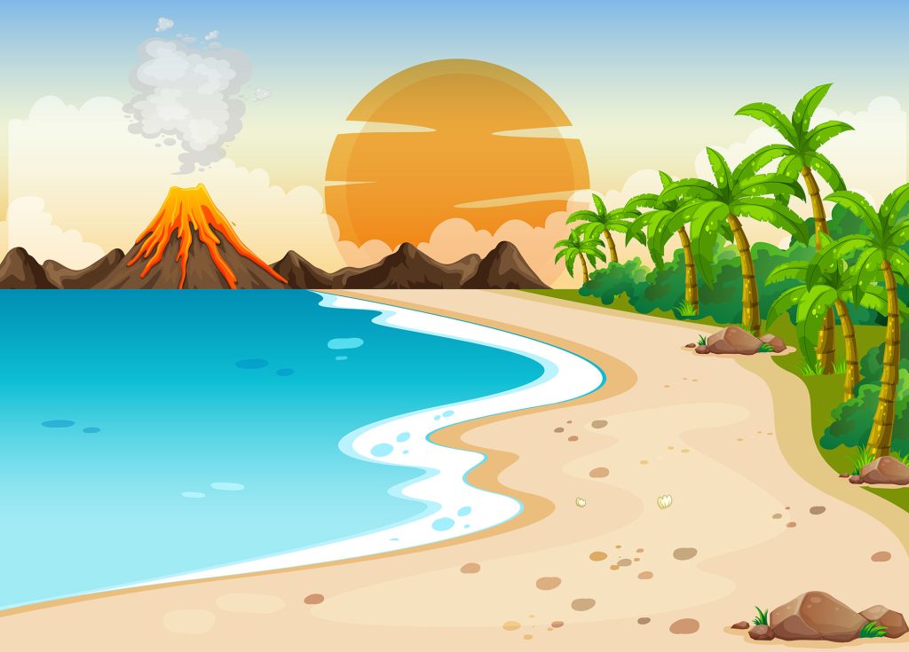 Volcanic Eruption Outdoor Scene