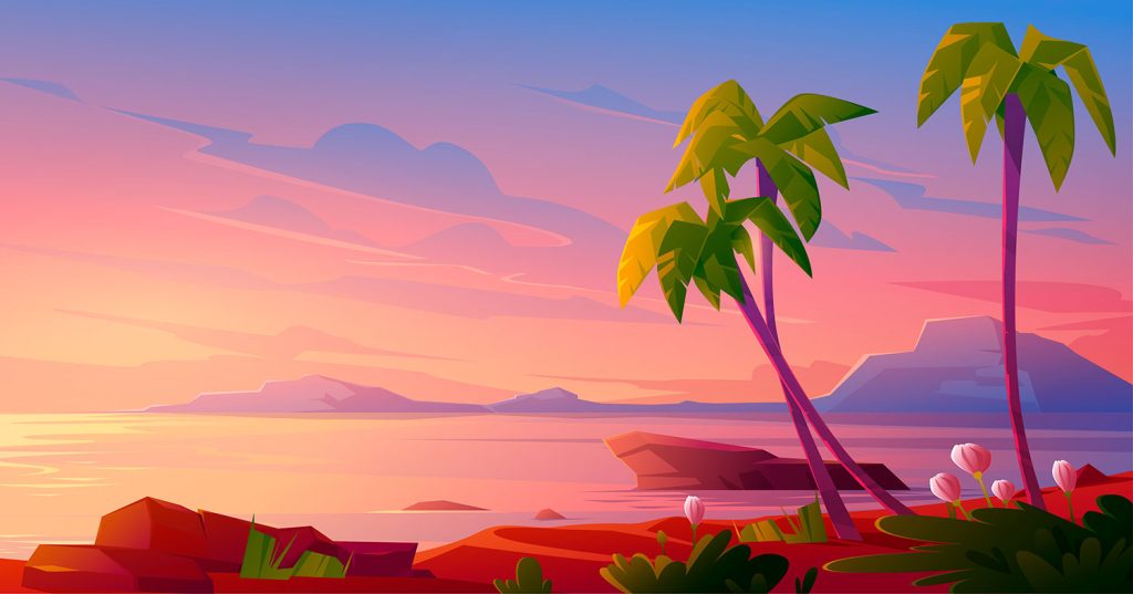 Sunset or Sunrise on Beach