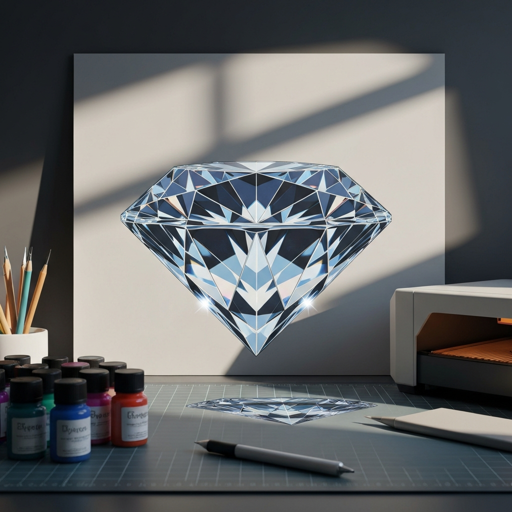 photorealistic diamond SVG generation