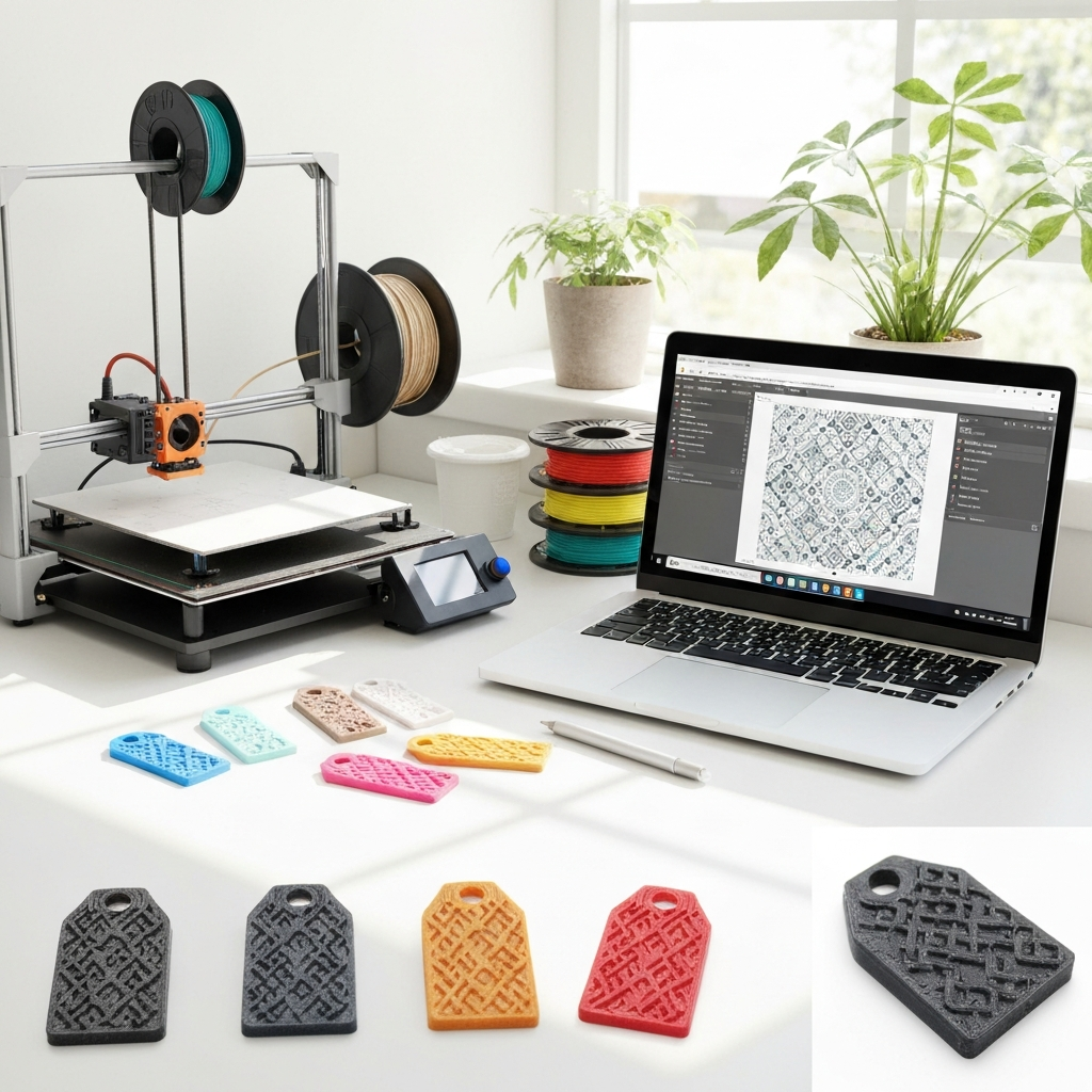 3D printed cable tags from SVG