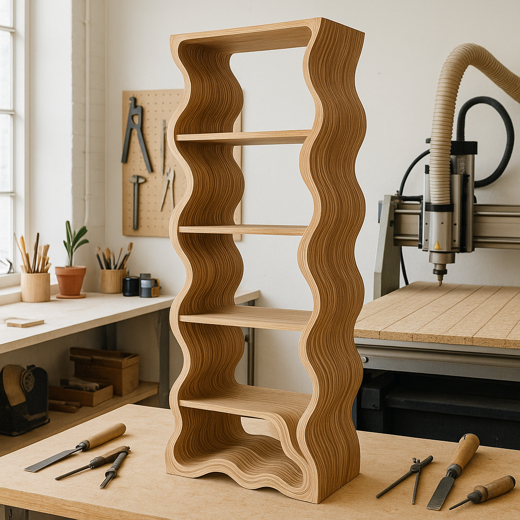 Wavy Standing Bookshelf SVG Plans