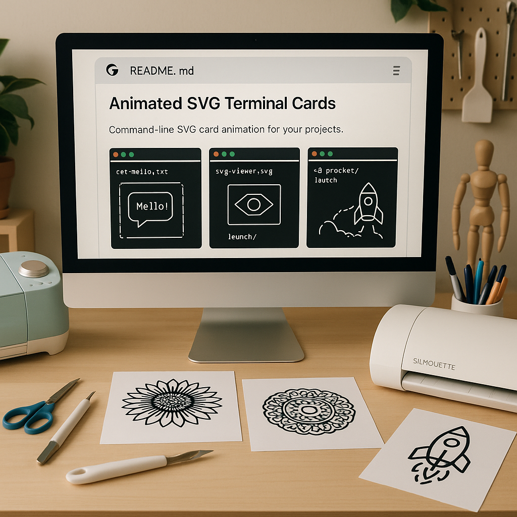 animated SVG terminal cards