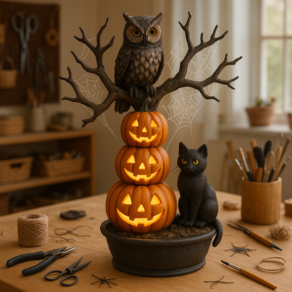 Halloween Tree SVG with Jack-O-Lanterns